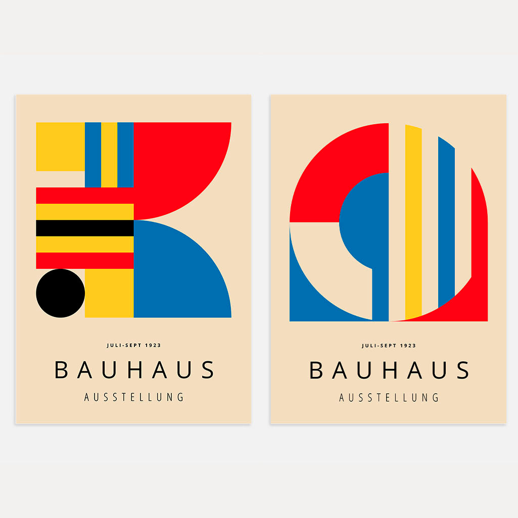 Bauhaus Primary Colors Poster Set of 2