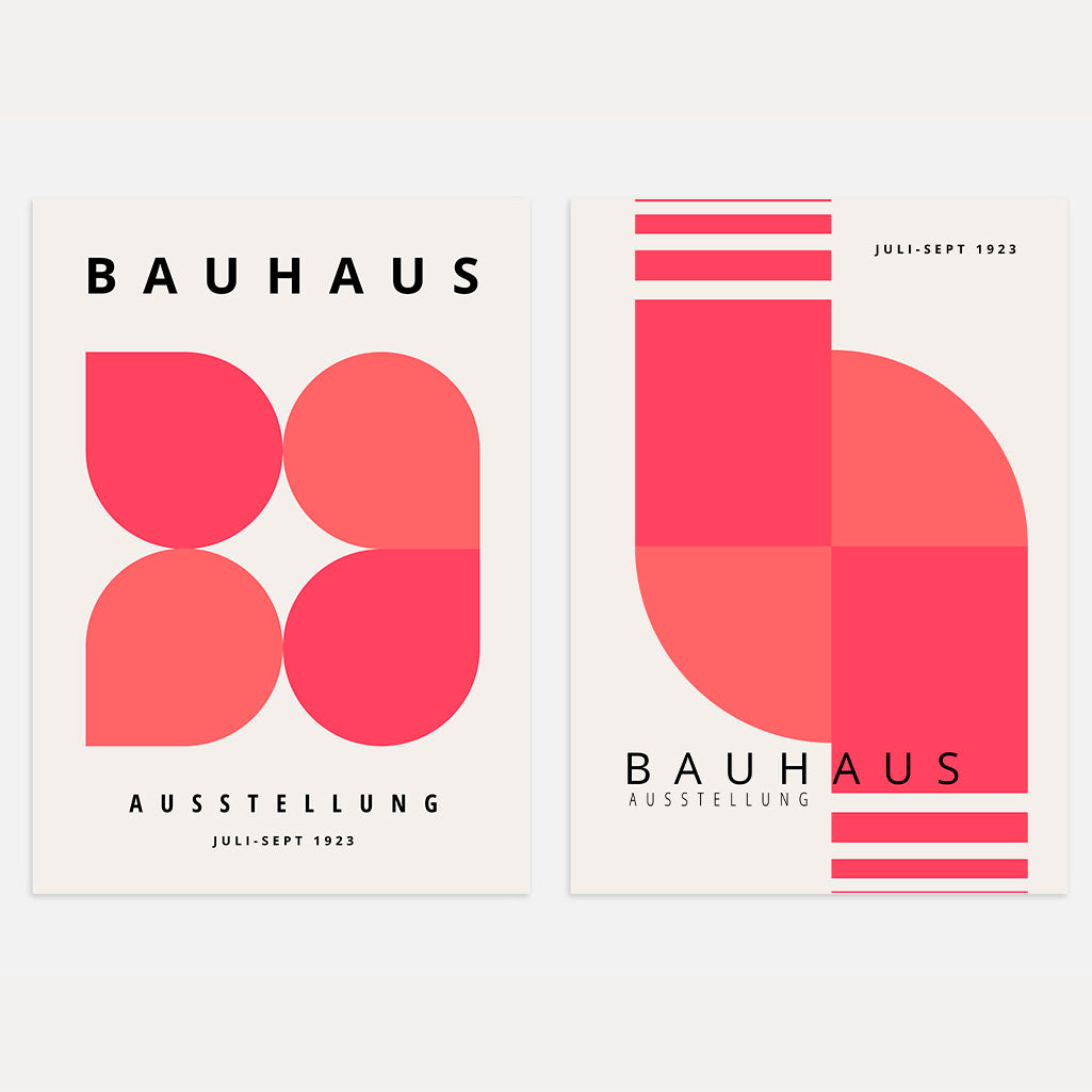 Bauhaus Pink Poster Set of 2