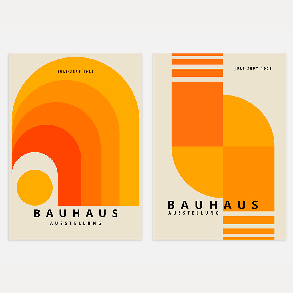 Bauhaus Orange Energy Set of 2 Posters