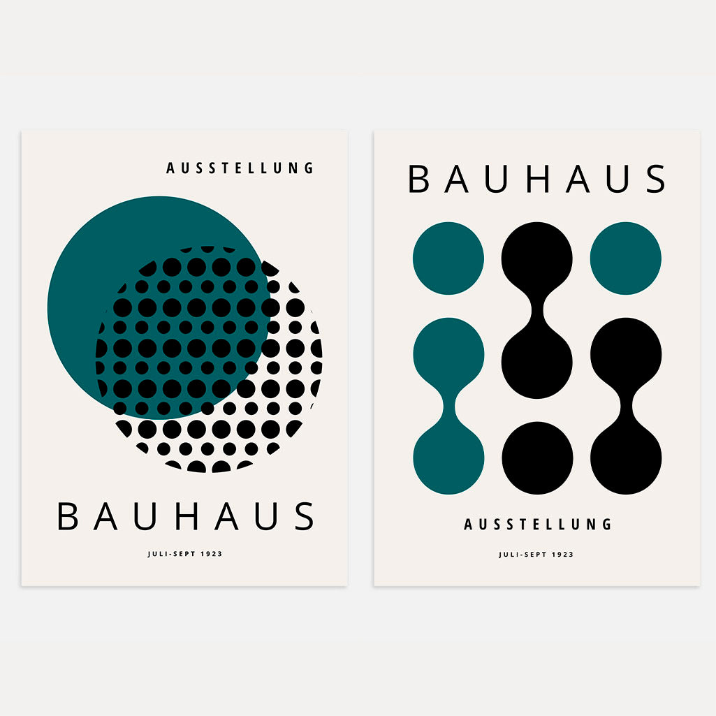 Bauhaus Nero Verde – Set di 2 poster