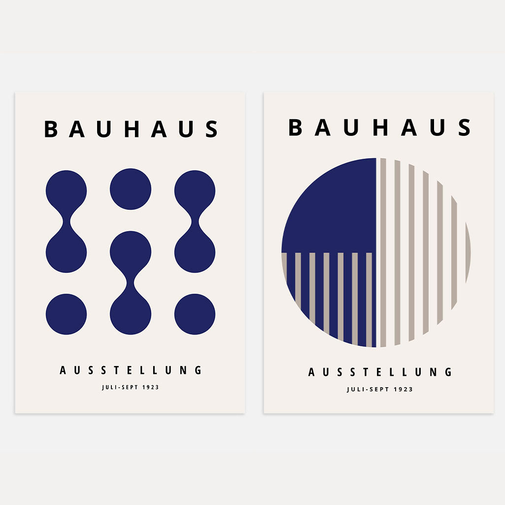 Bauhaus Navy Poster Set of 2