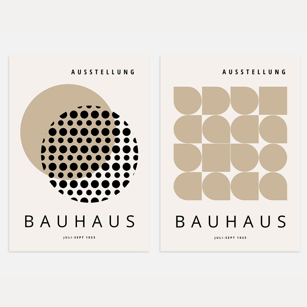 Bauhaus Beige Poster Set of 2