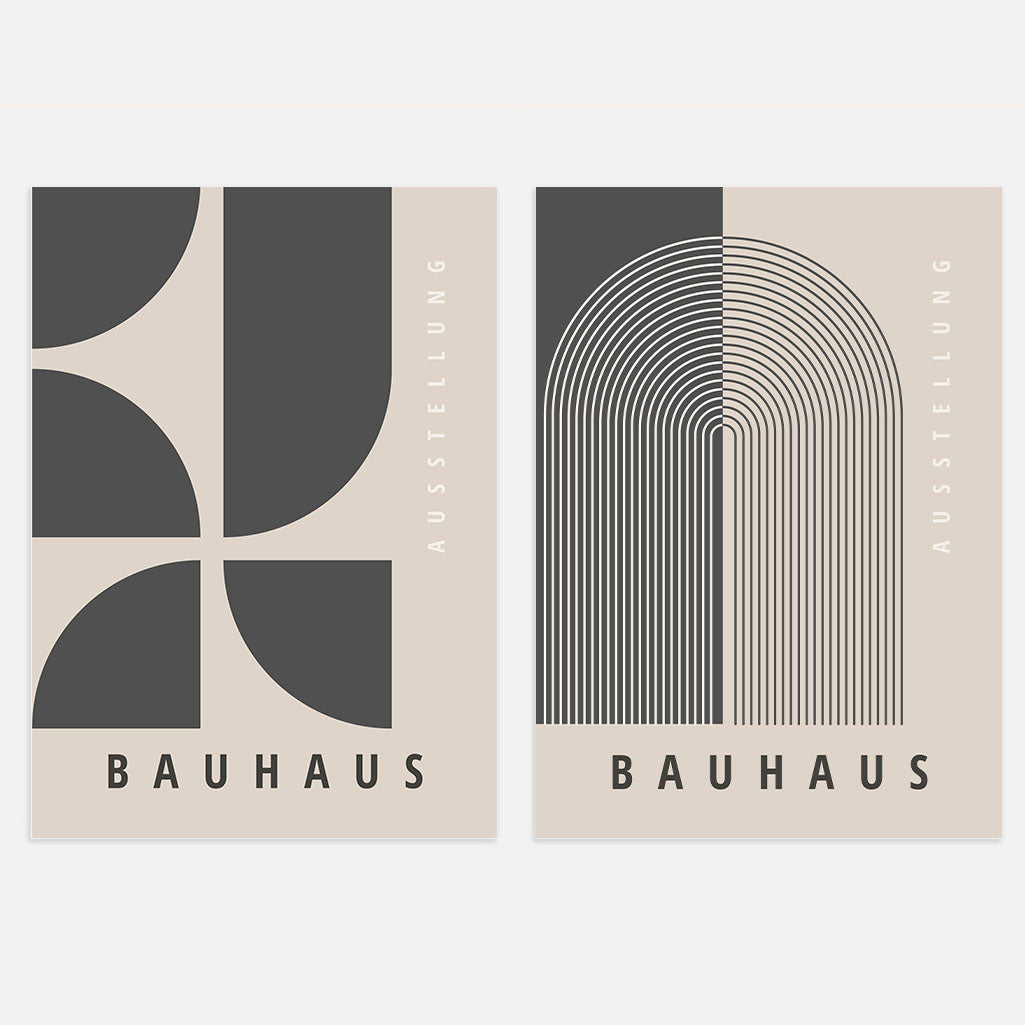 Bauhaus Geometria Grafite – Set Di 2 Poster