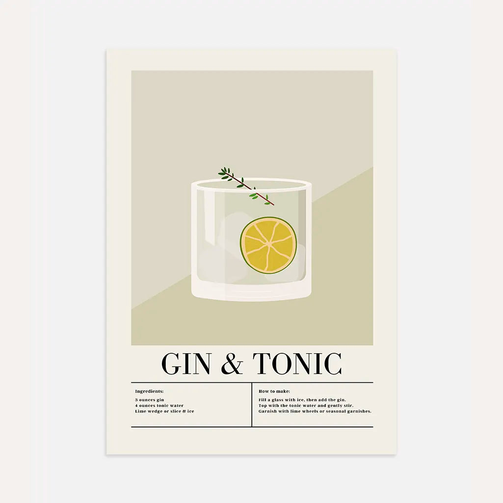 Poster Gin Tonic illustrazione