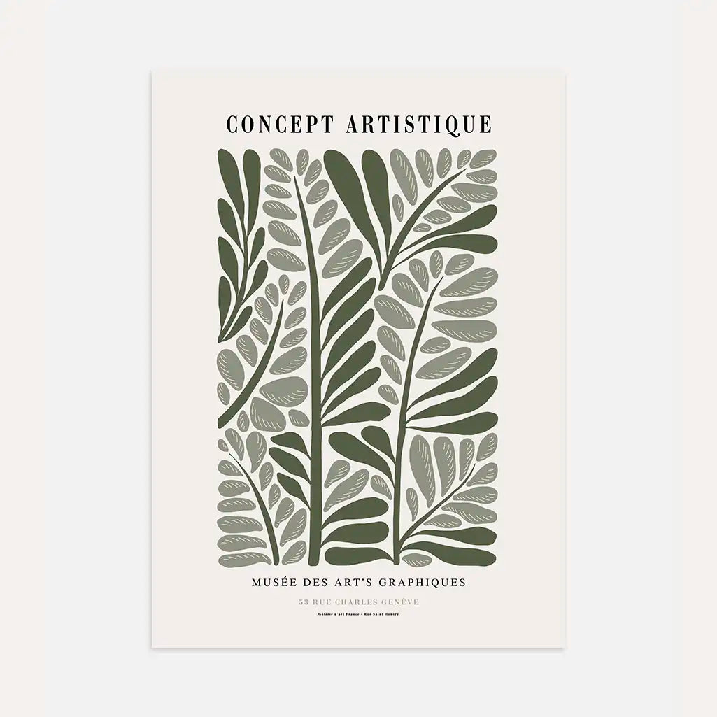 Retro Leaves Poster