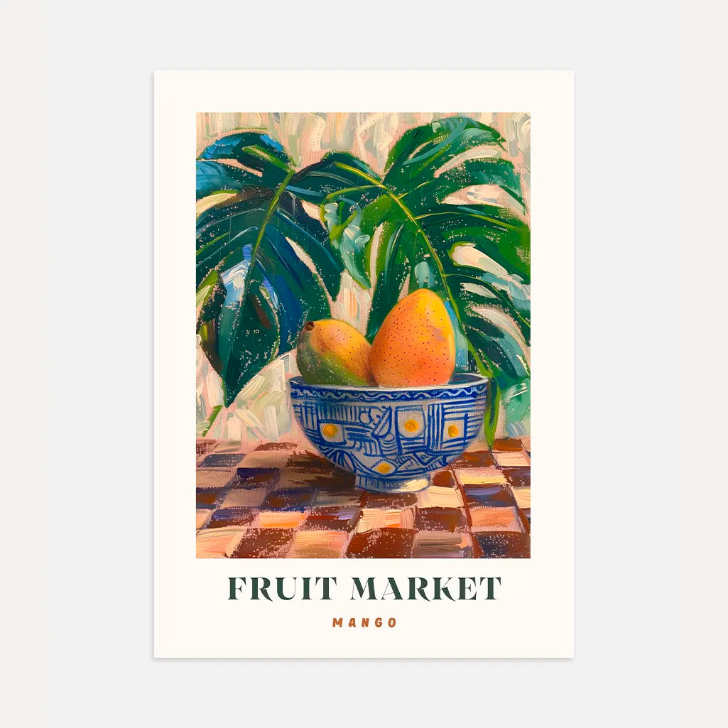 Mango in a Decorative Bowl Poster