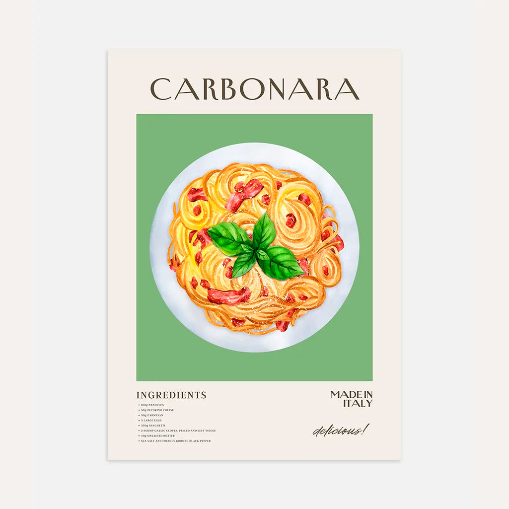Poster un’illustrazione Pasta Carbonara