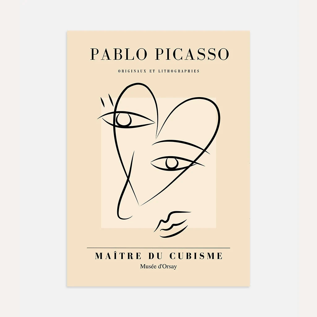 Poster ispirato a Pablo Picasso – Linee del volto