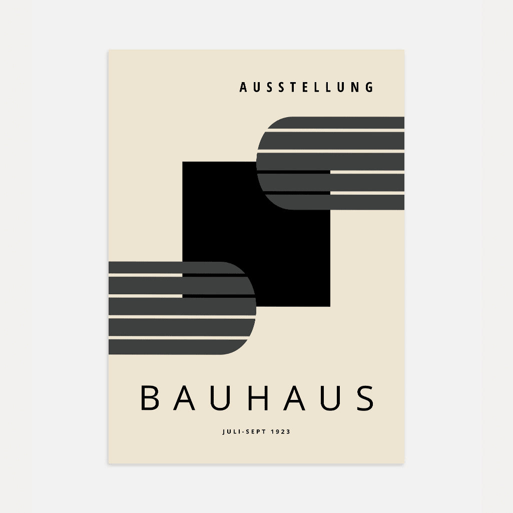 Bauhaus Linee Quadrato Nero Poster