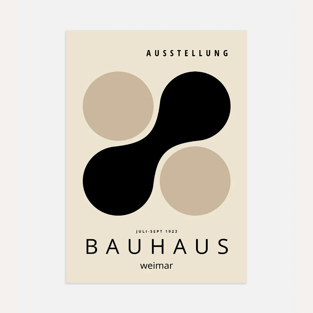 Bauhaus Black & Beige Shape Harmony Poster