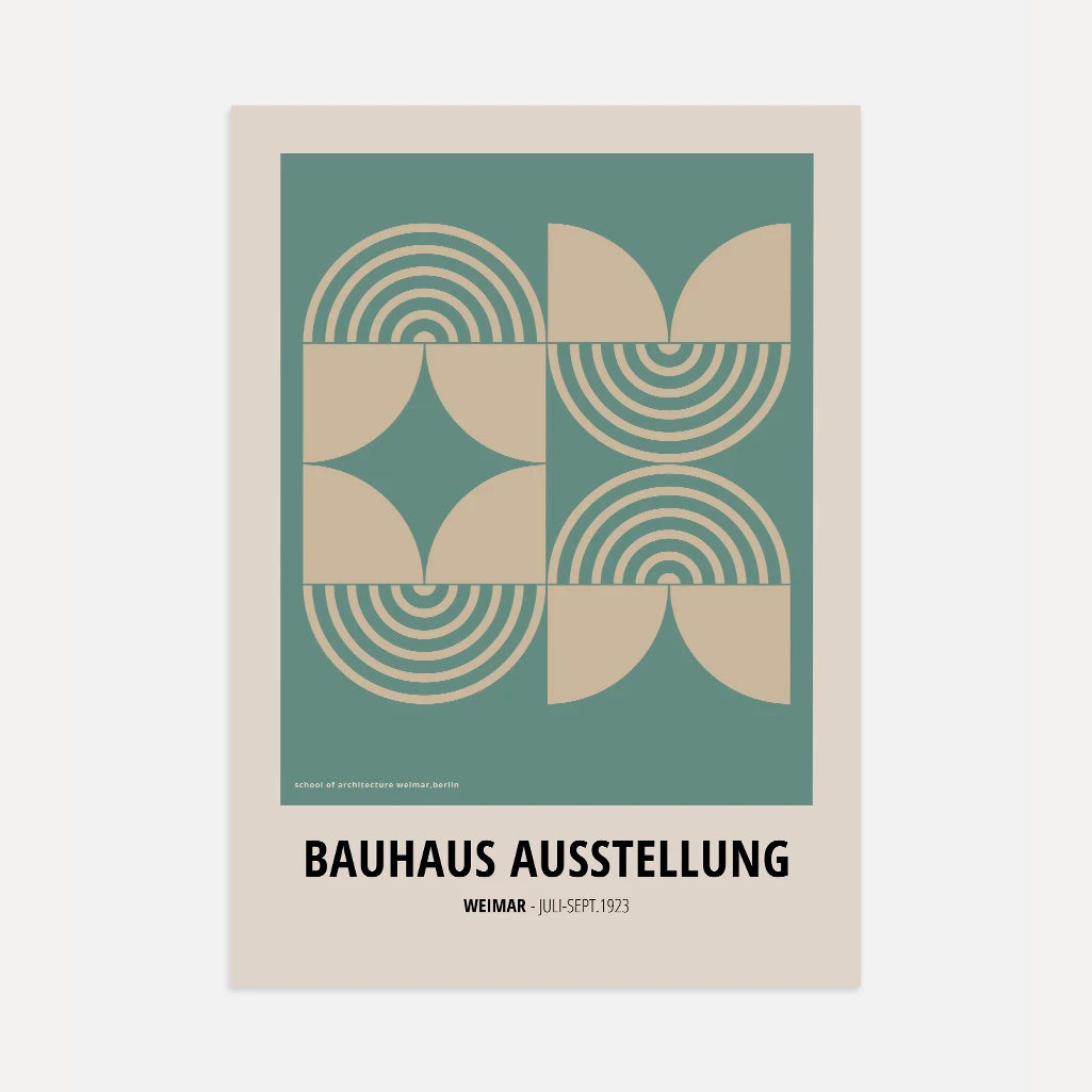 Poster Bauhaus Simmetria Verde Beige
