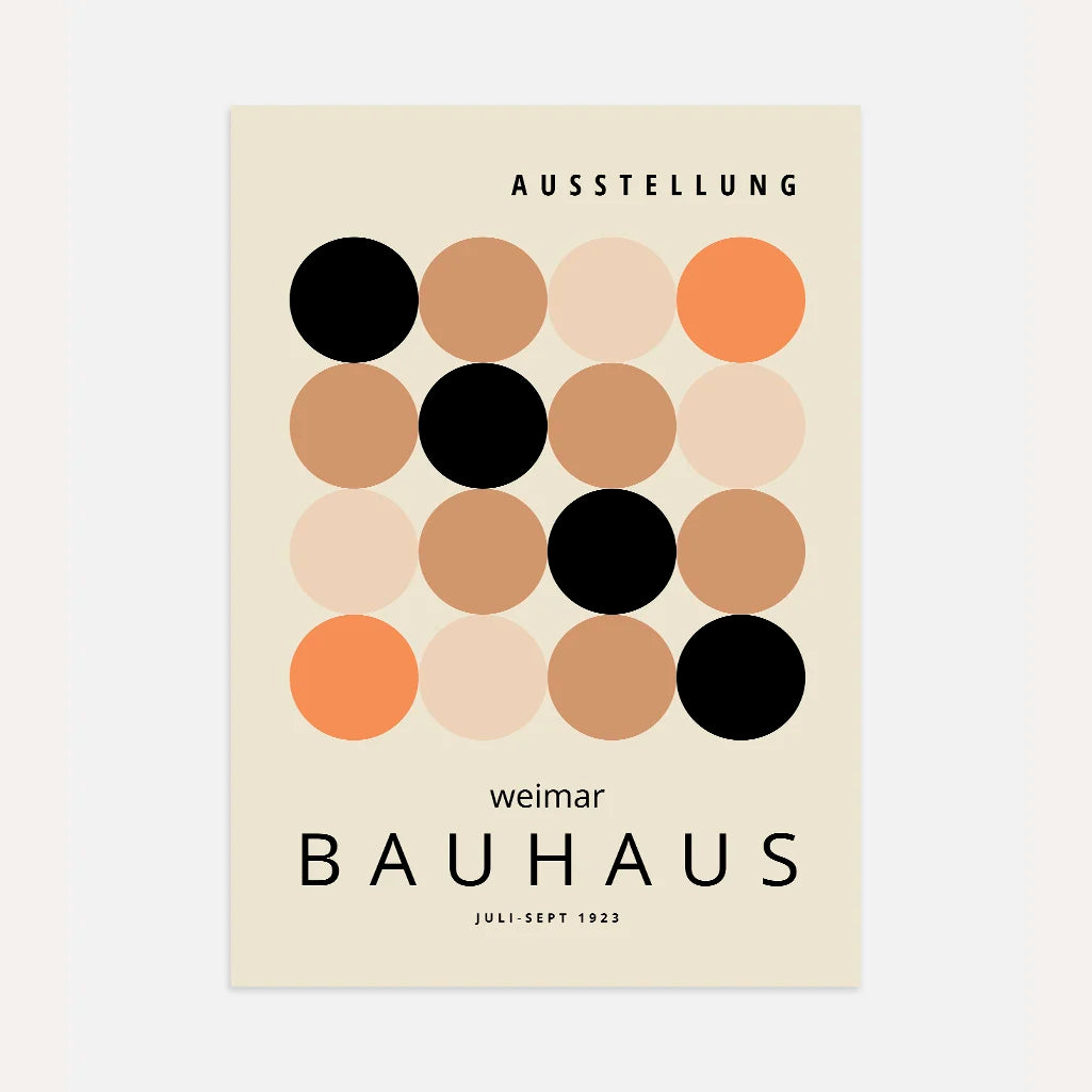 Bauhaus Beige & Black Circle Harmony Poster