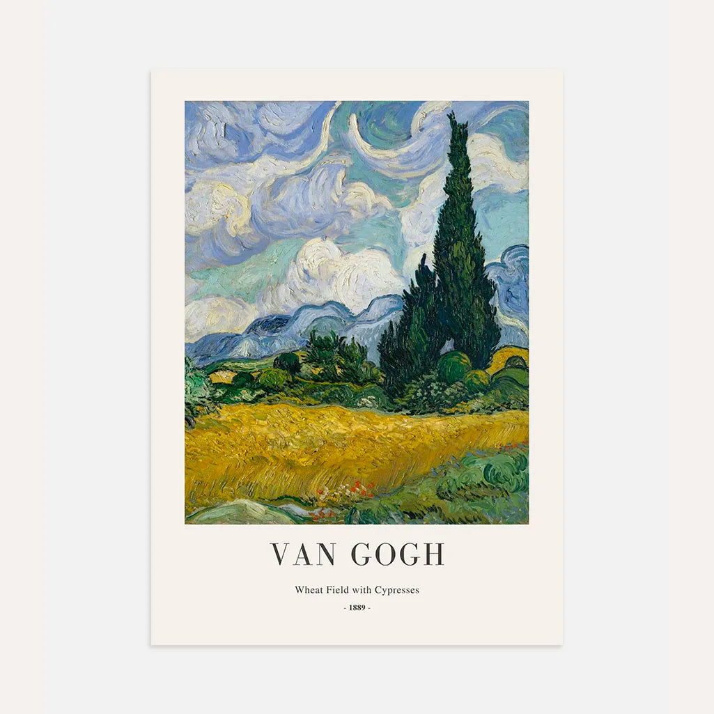 Poster Vincent van Gogh – Campo di grano con cipressi