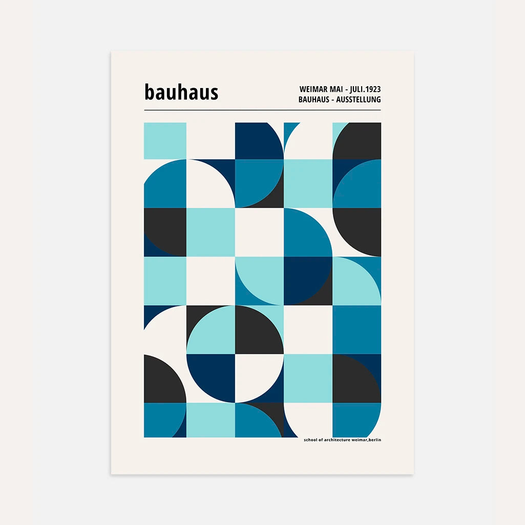 Bauhaus Blu Simmetria Poster