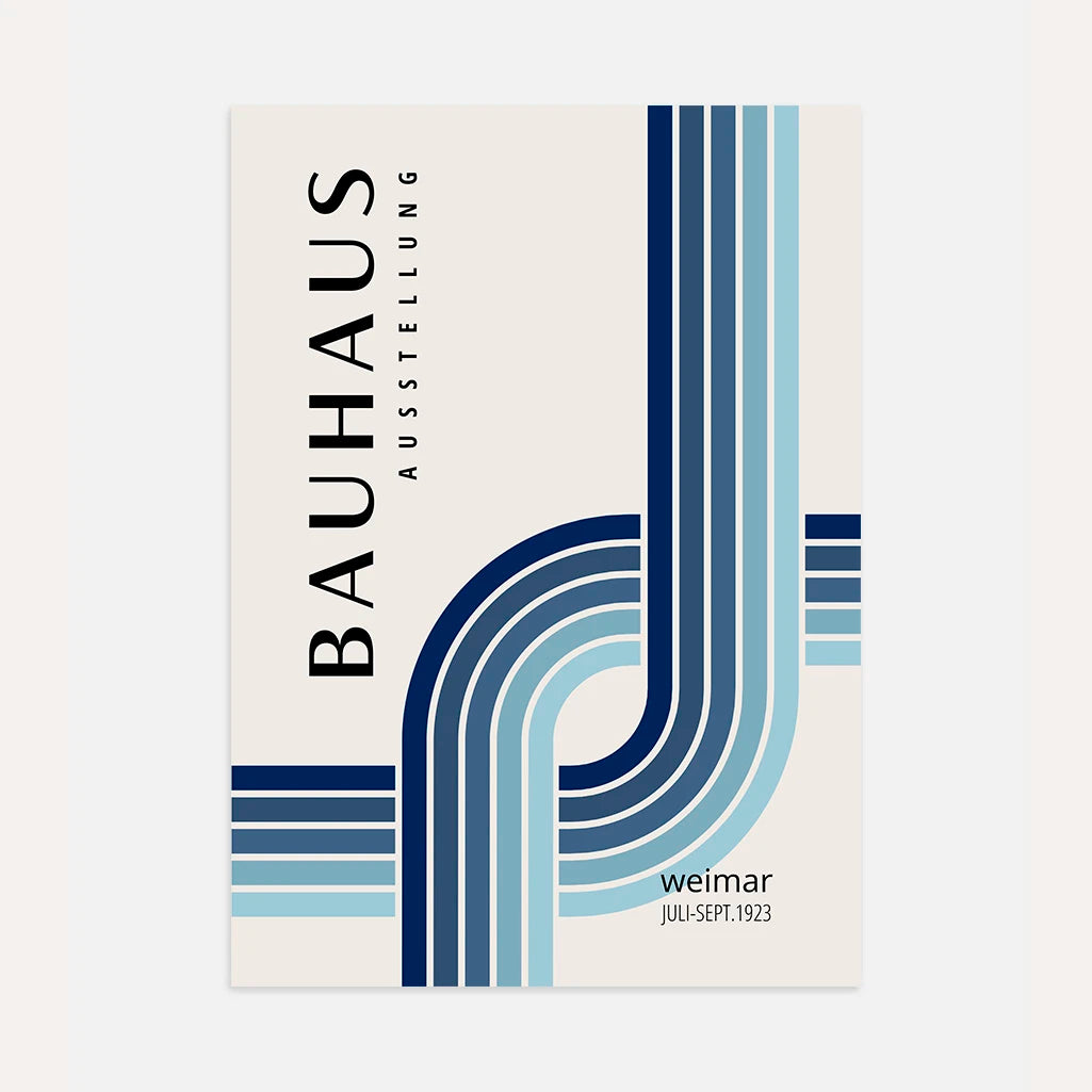 Bauhaus Blu Sfumatura Poster