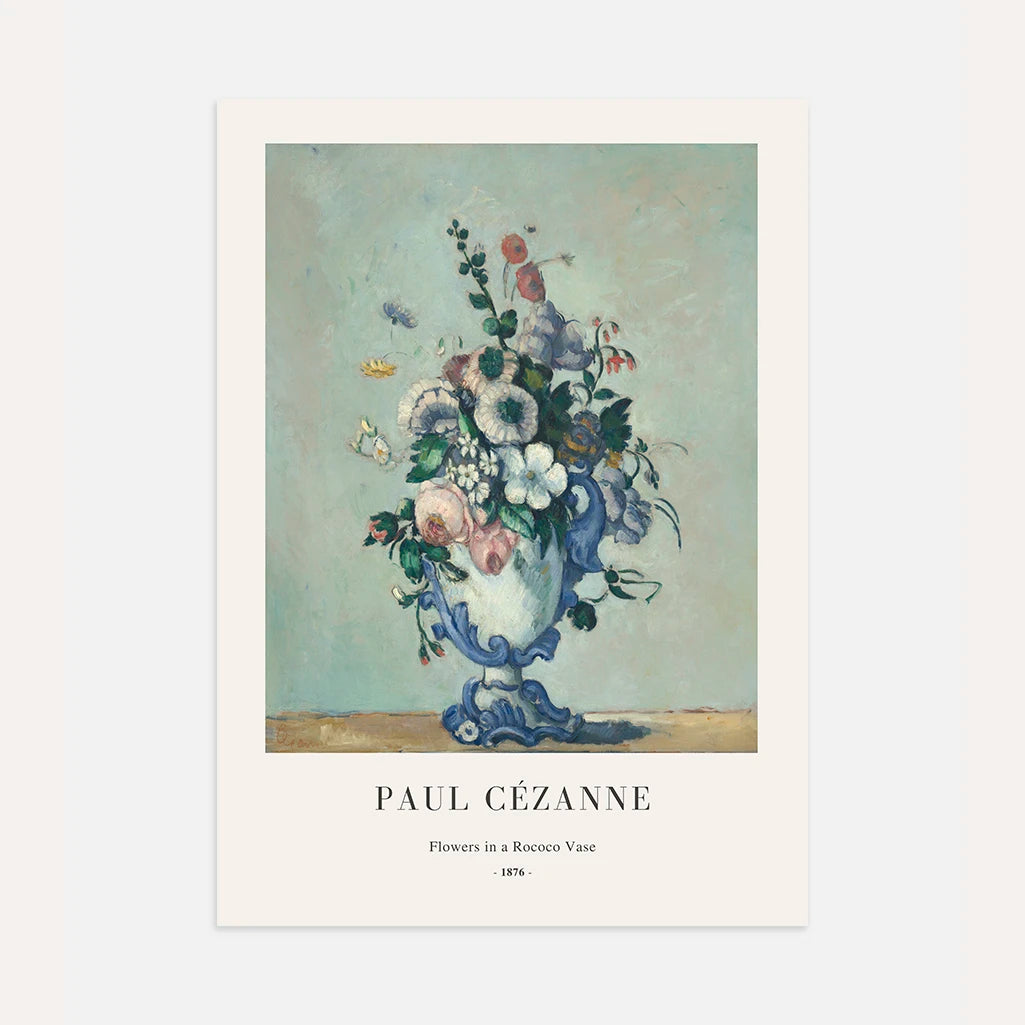 Paul Cézanne – Fiori in un vaso rococò Poster