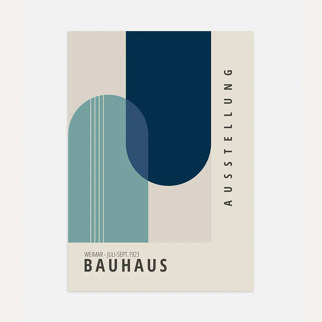Bauhaus Blu Beige Poster