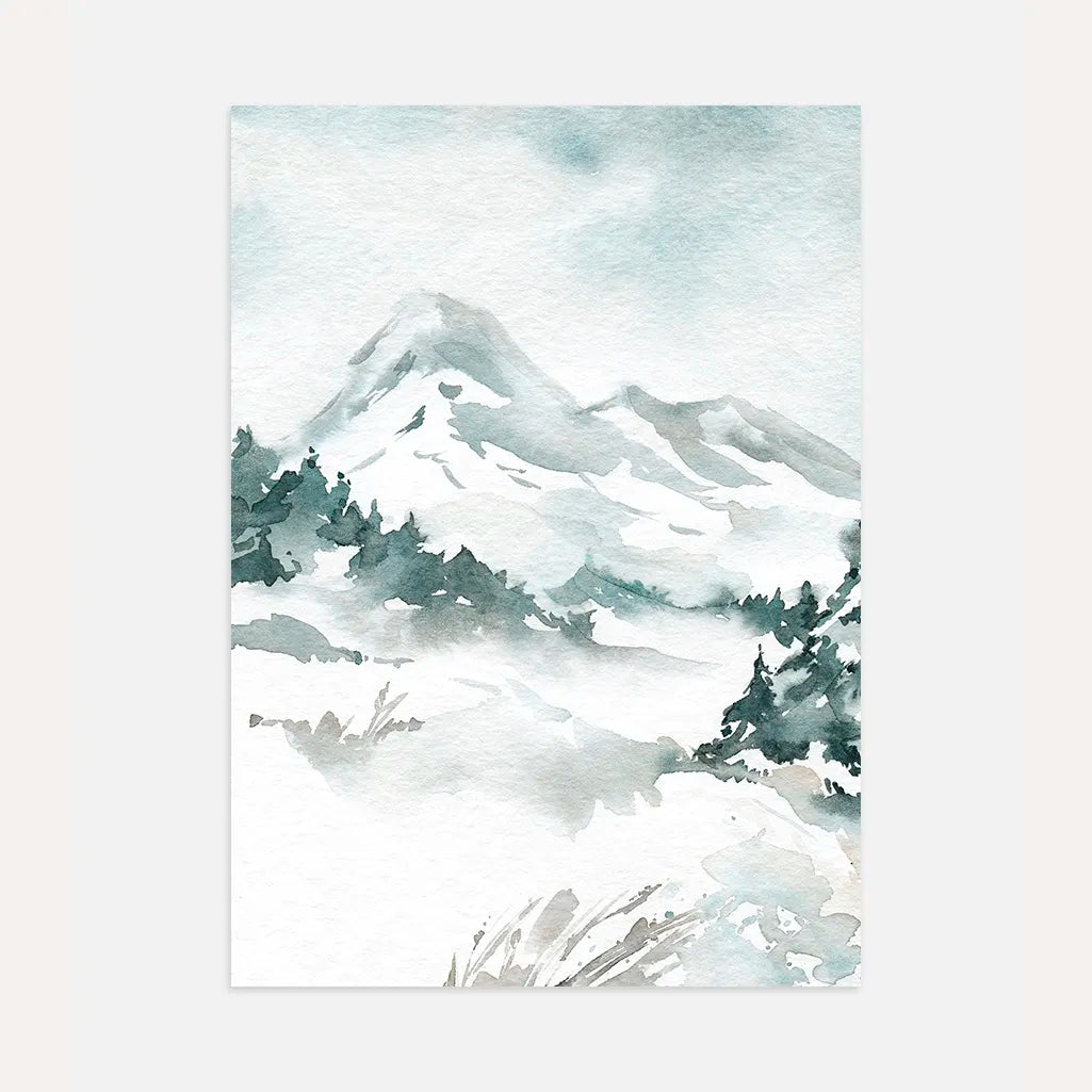 Winter Mountain Peaks Poster