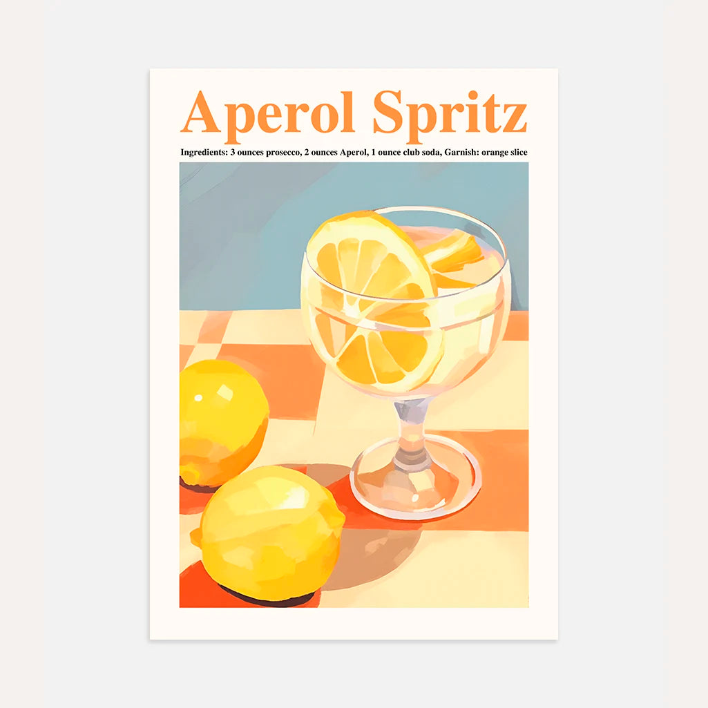 Aperol Spritz Lemon Poster