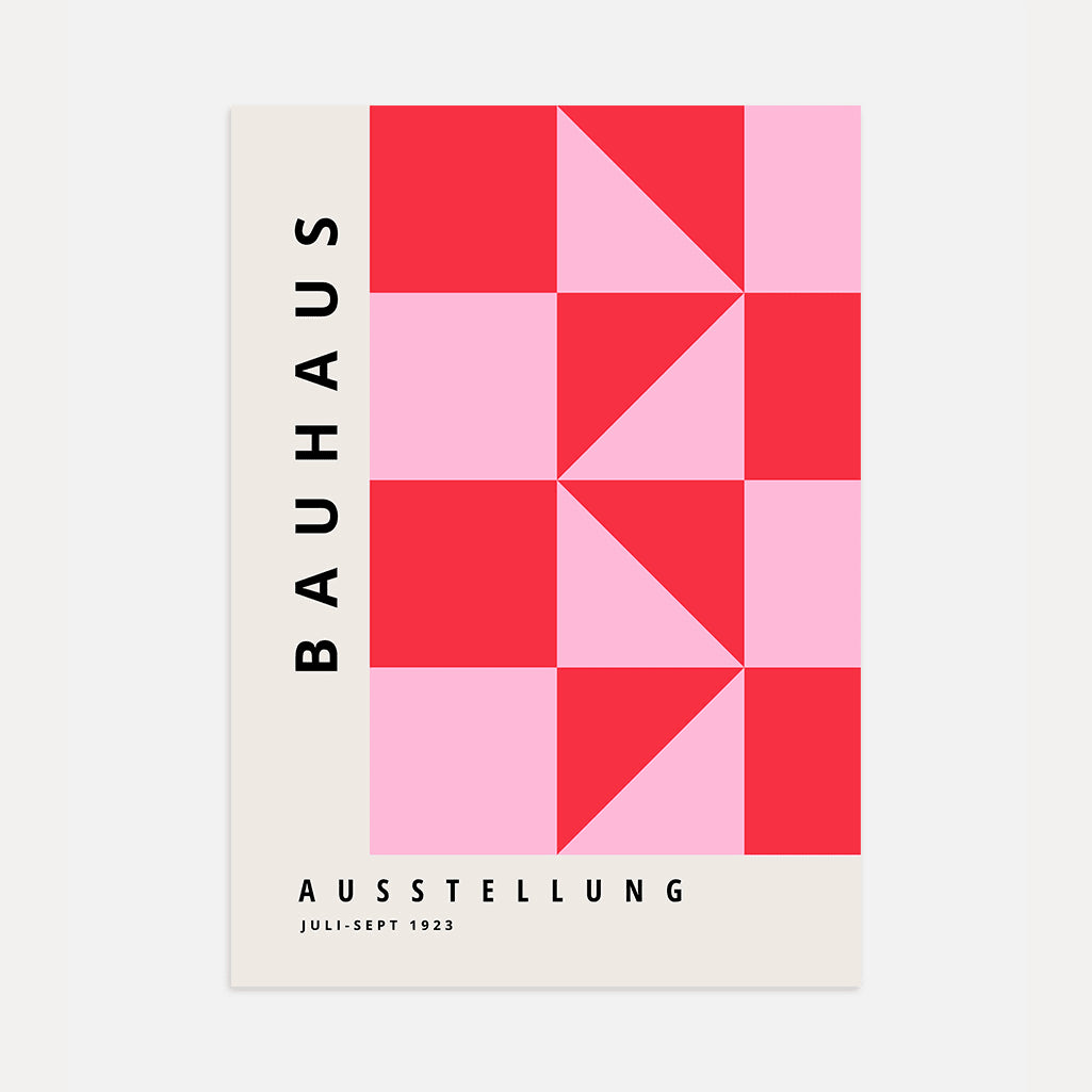 Bauhaus Triangoli Rosso Rosa Poster