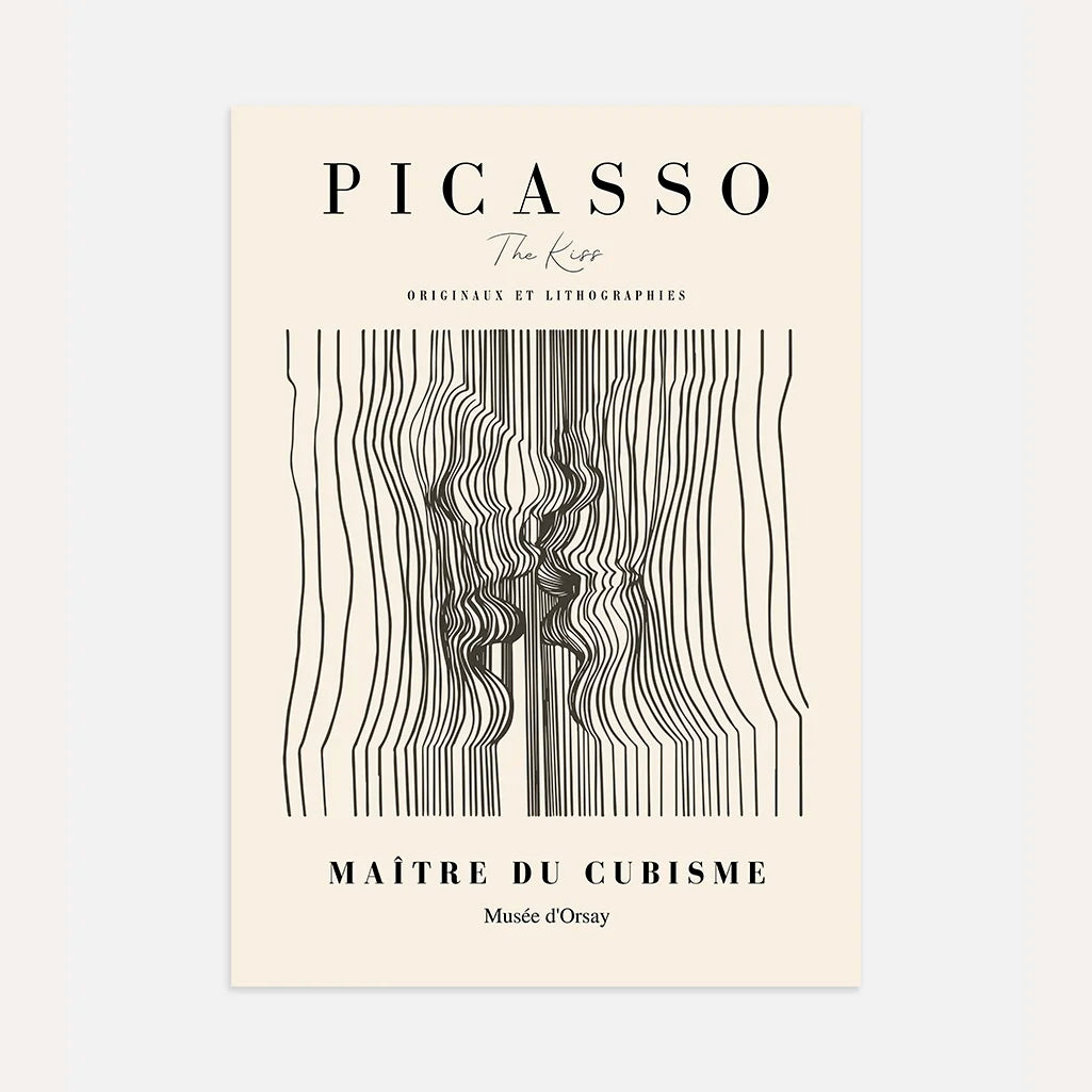 Poster ispirato a Pablo Picasso – Bacio lineare