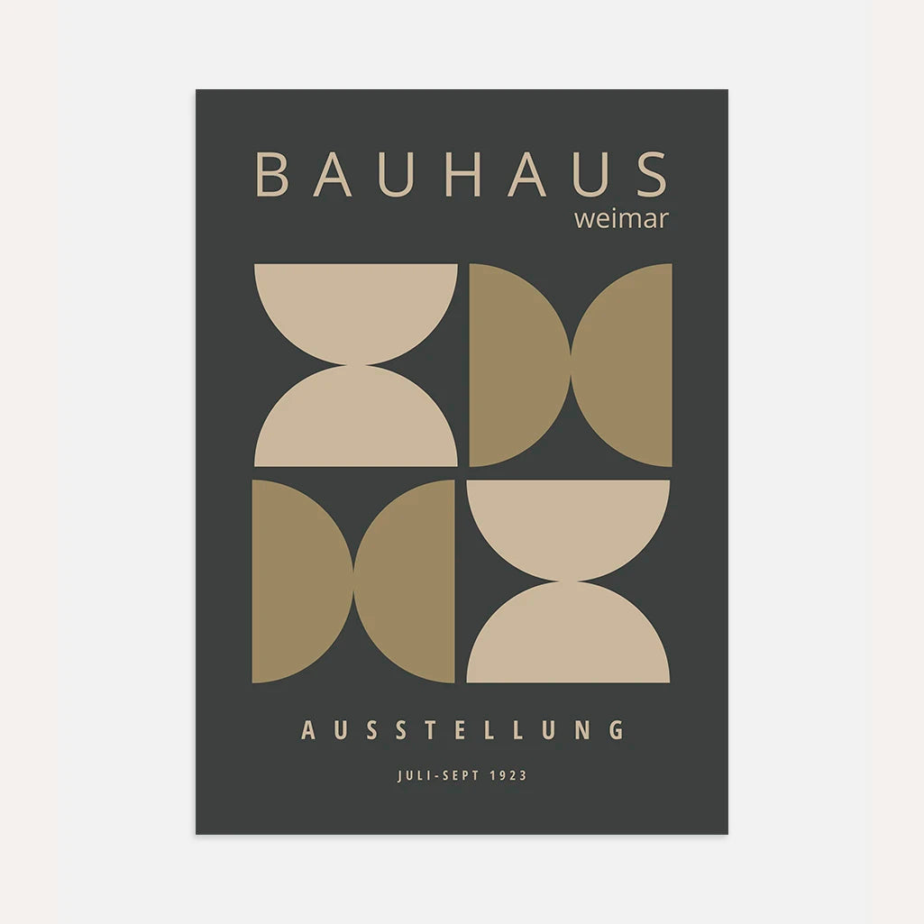Bauhaus Ocre Geometrie Poster