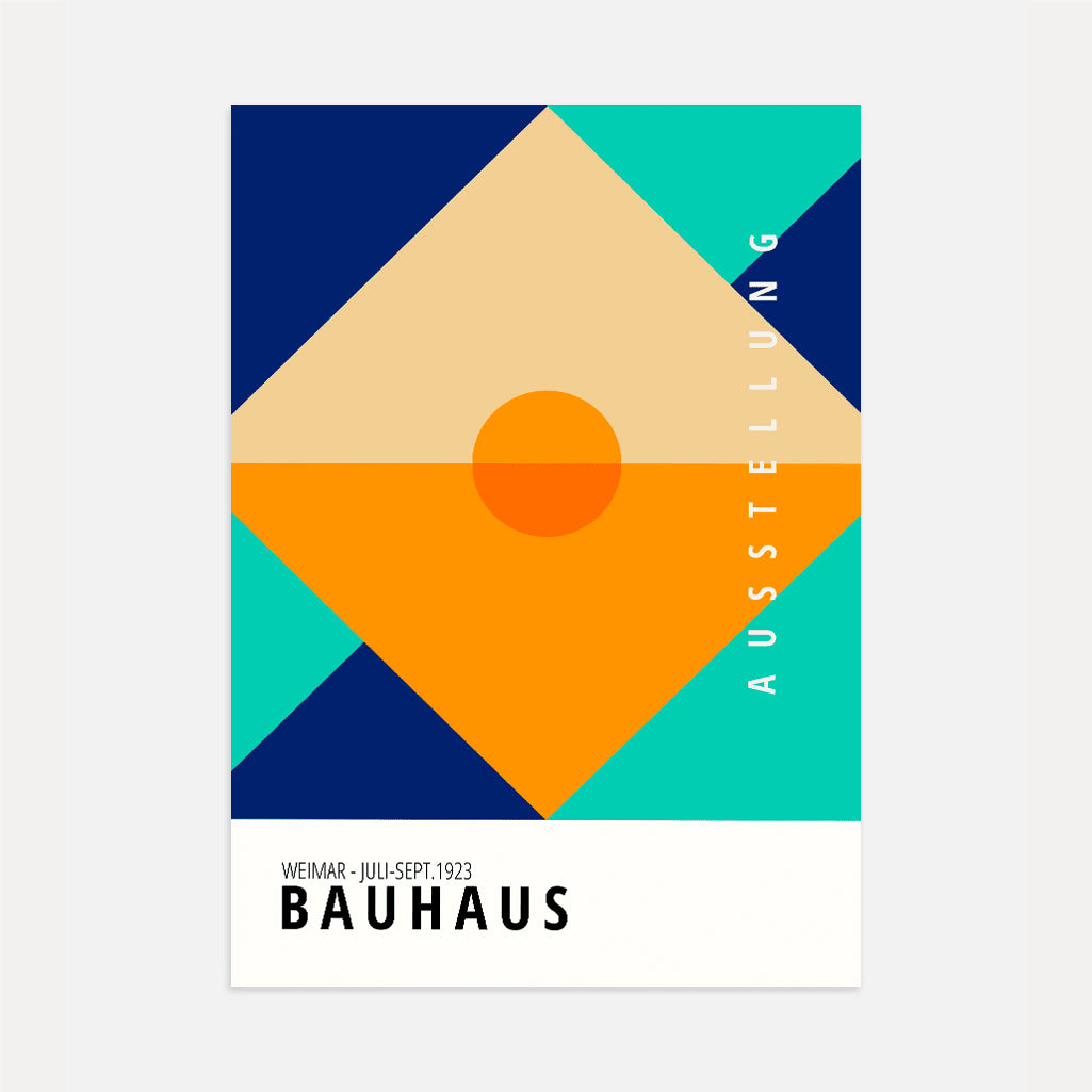 Bauhaus Arancione Turchese Poster