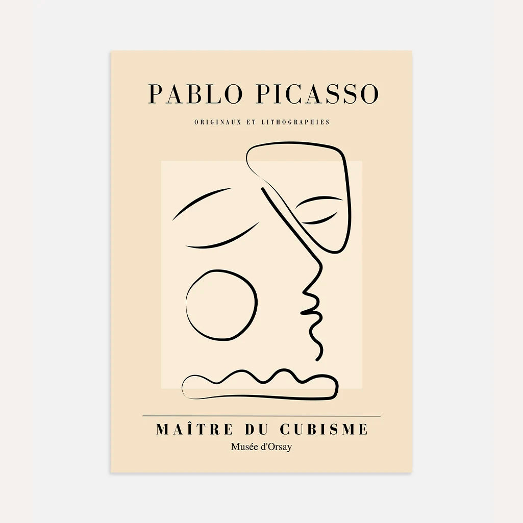 Poster ispirato a Pablo Picasso – Profilo pensieroso