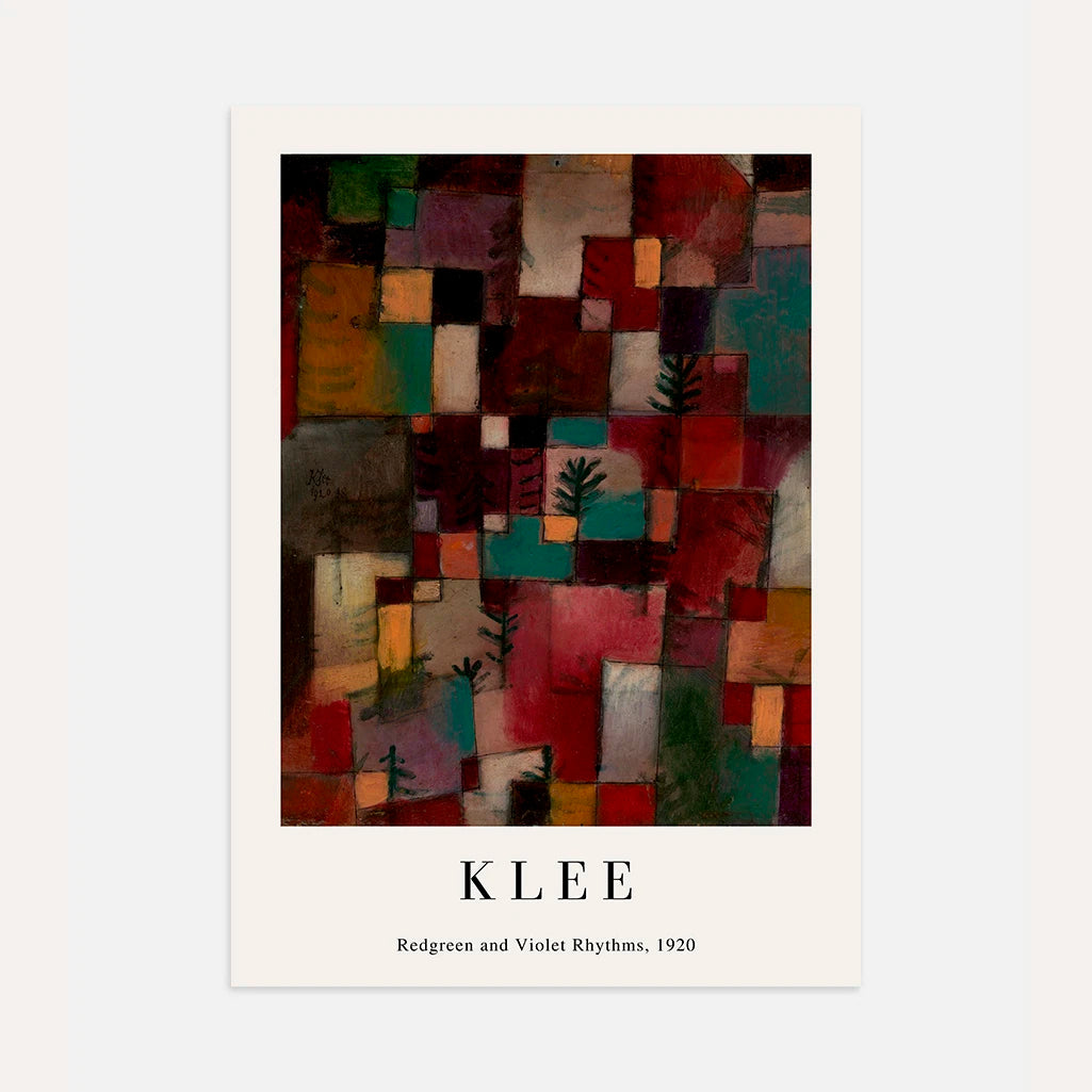 Paul Klee Redgreen and Violet Rhythms Poster