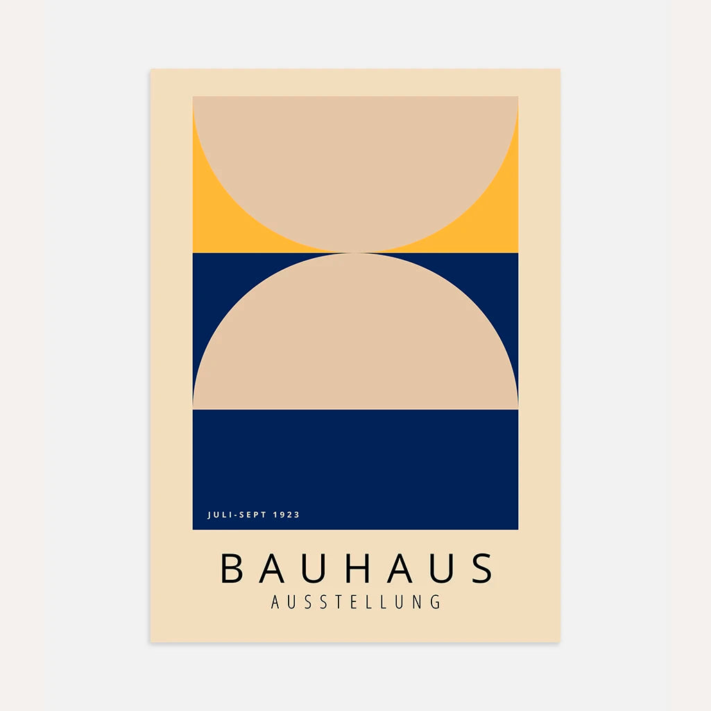 Bauhaus Beige & Navy Balance Poster
