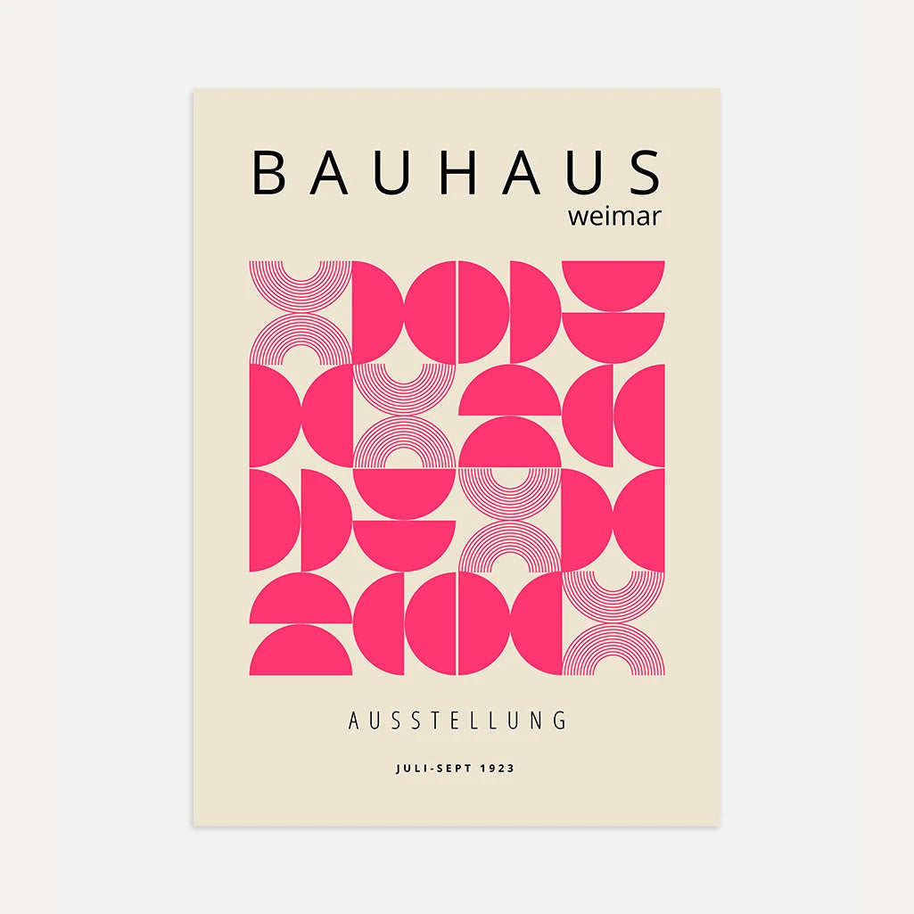 Bauhaus Emisferi Rosa Poster