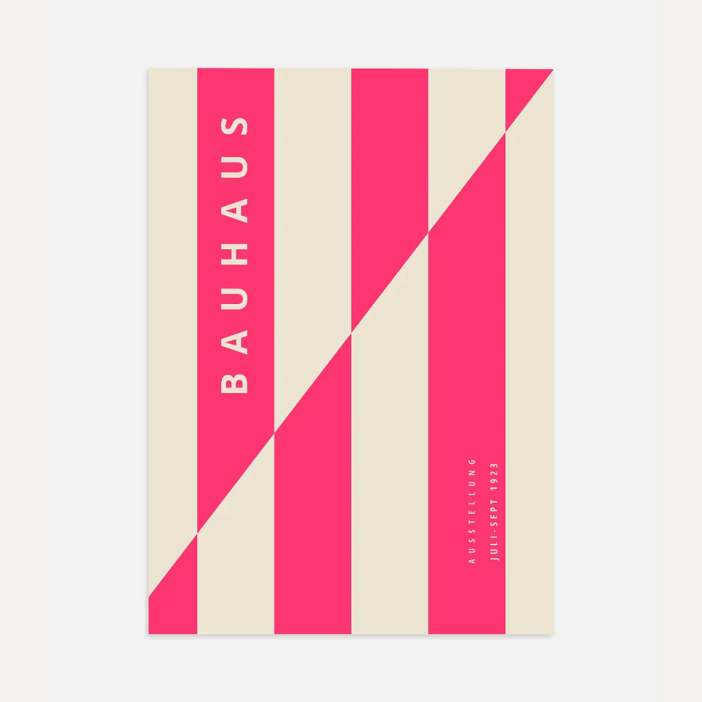 Bauhaus Struttura A Linee Rosa Poster