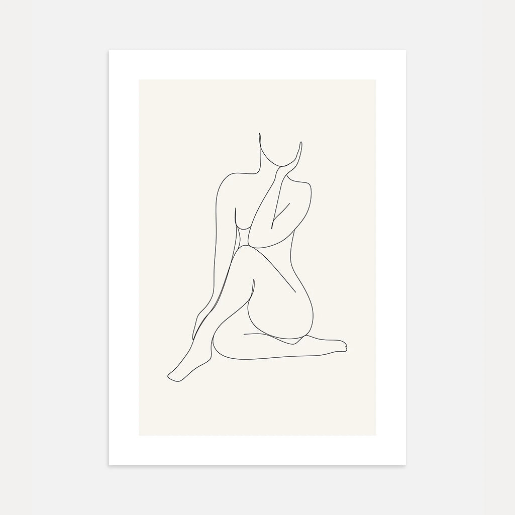 Body Crescent Female Line Art Poster