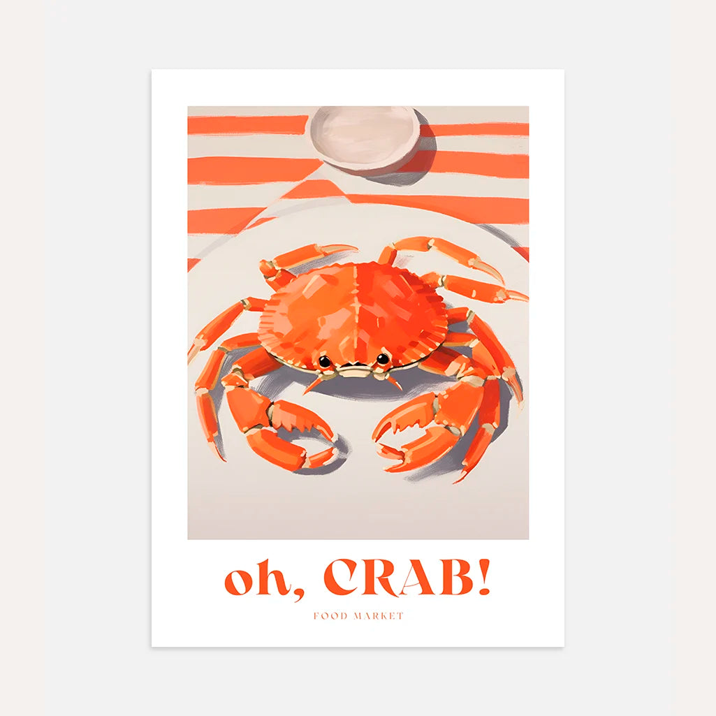 Crab on a Plate Poster