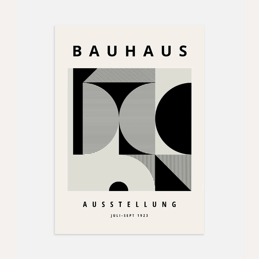 Poster Bauhaus Forme Nere Geometriche