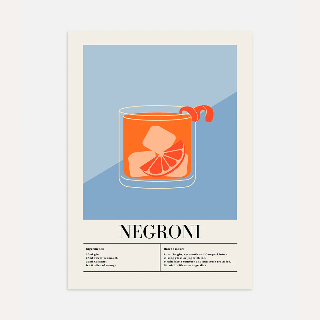 Poster Cocktail Negroni