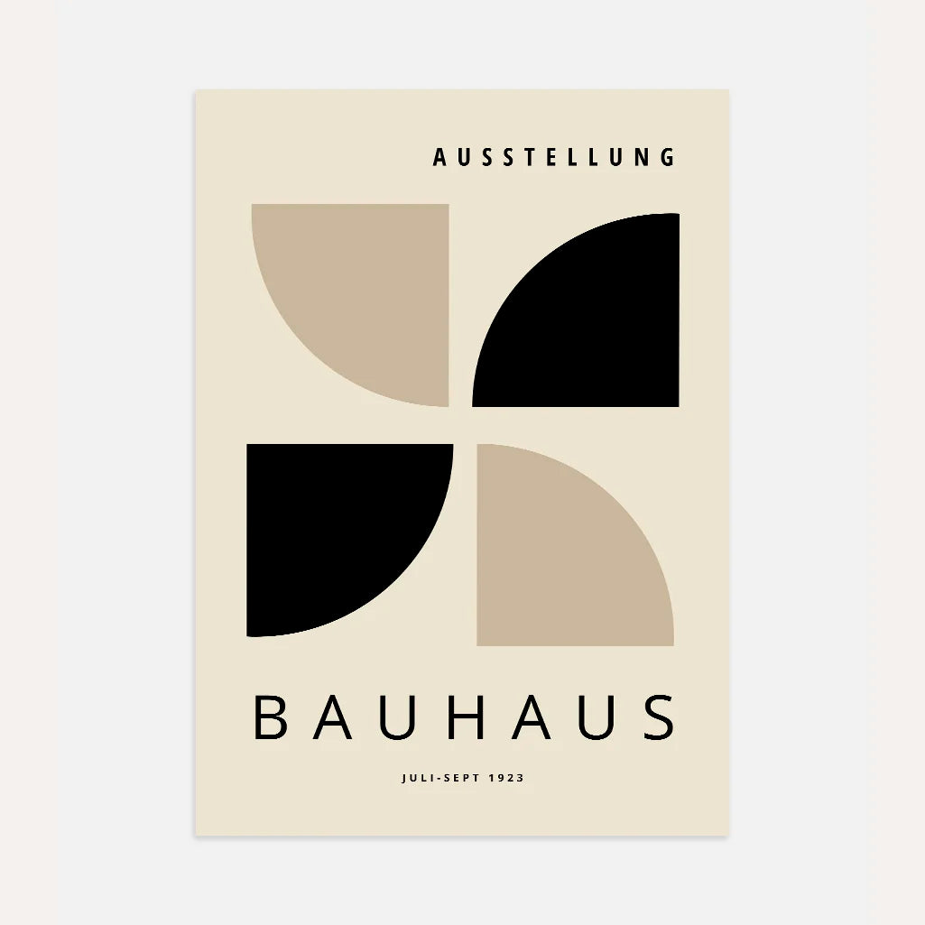 Bauhaus Black & Beige Symmetry Poster
