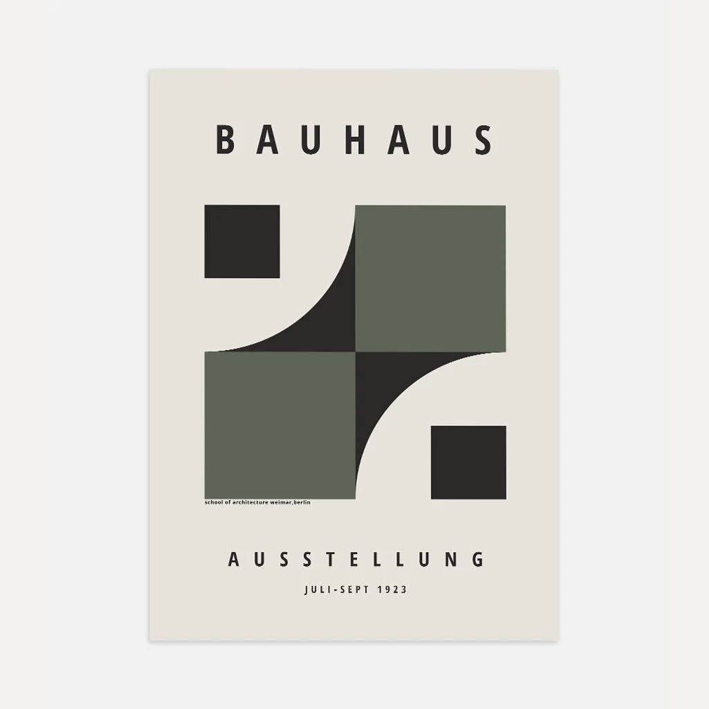 Poster Bauhaus Fusione Verde Delle Forme