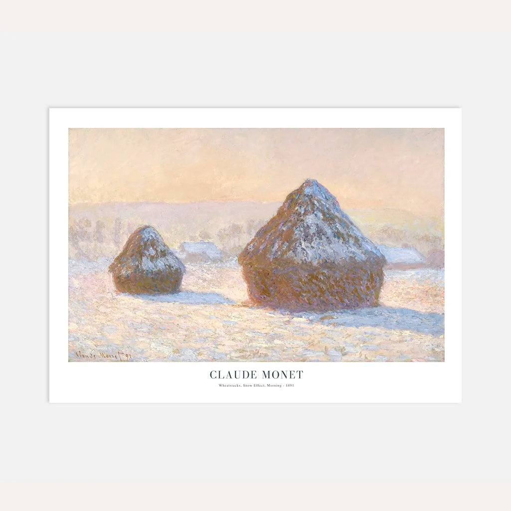 Poster Claude Monet – Covoni, neve, mattino