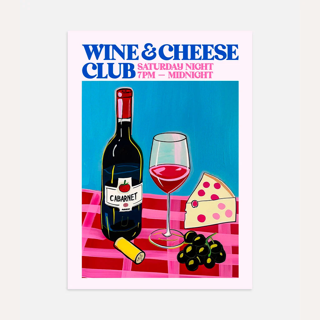 Poster Club Vino-Formaggio