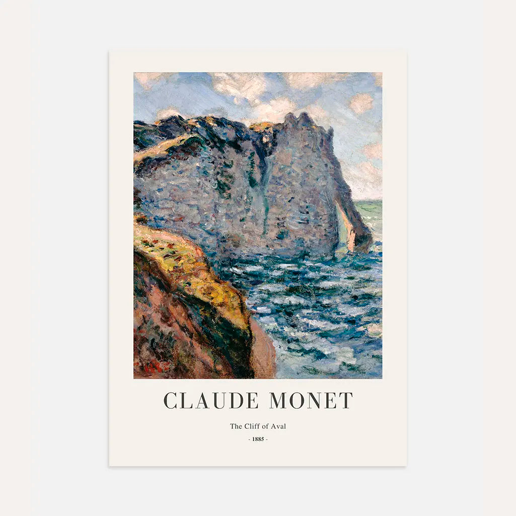Claude Monet – La scogliera di Aval, Étretat Poster