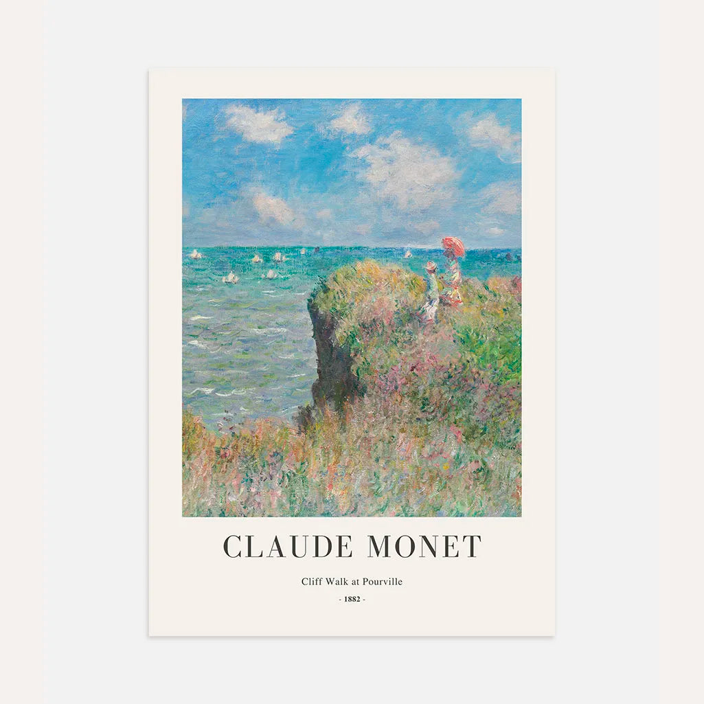 Claude Monet – Passeggiata sulla scogliera a Pourville Poster