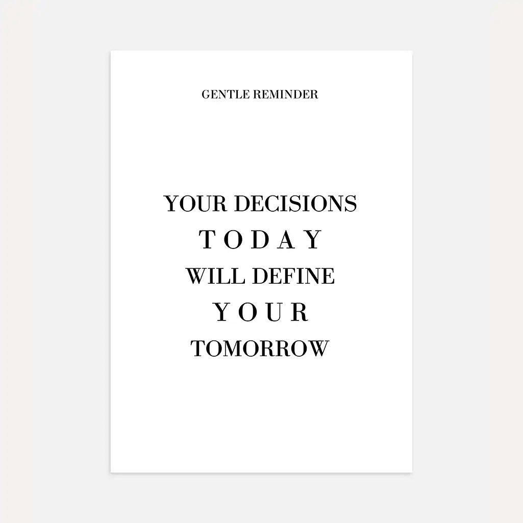 Your Decisions Today Poster