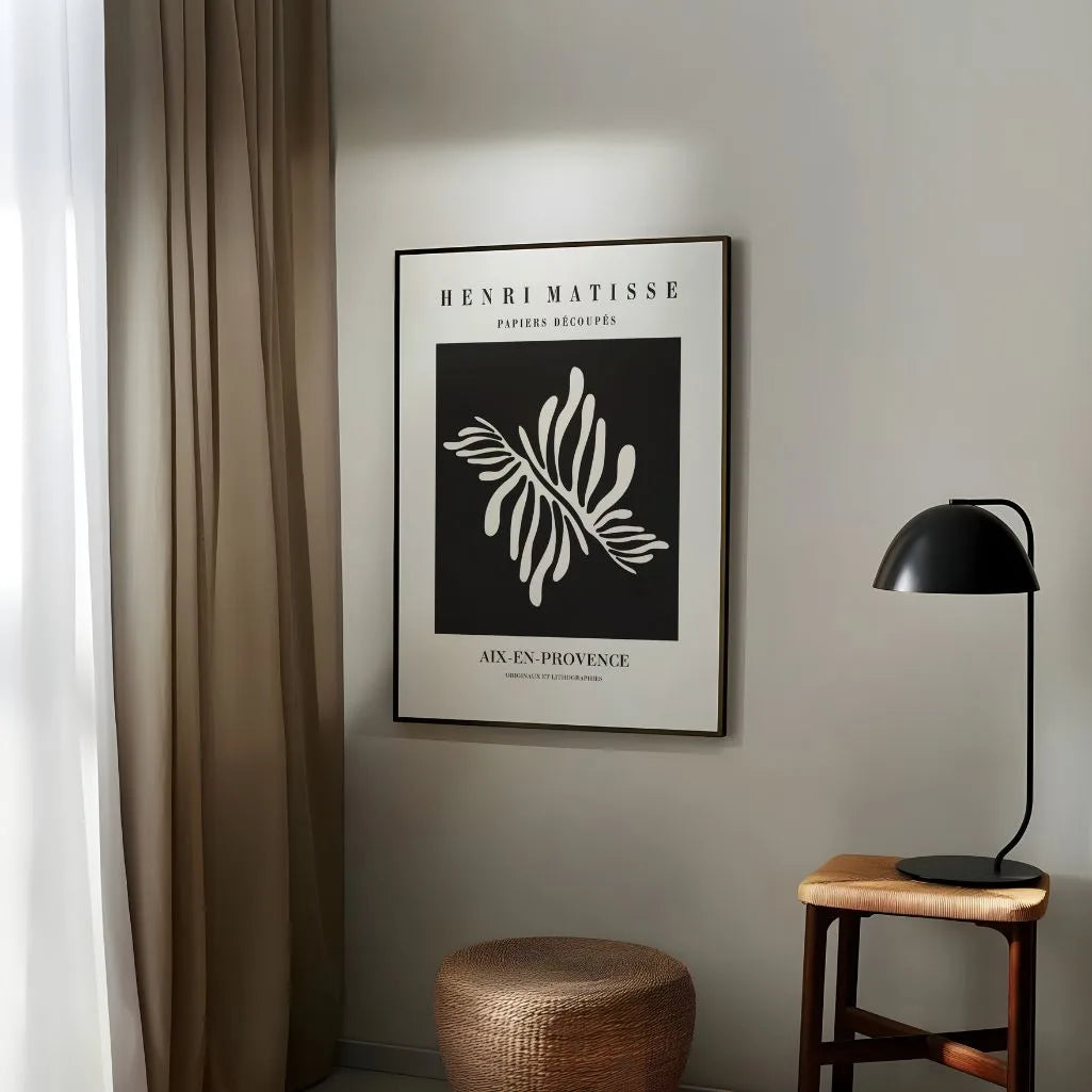 Poster Matisse Bianco Su Nero Ritaglio