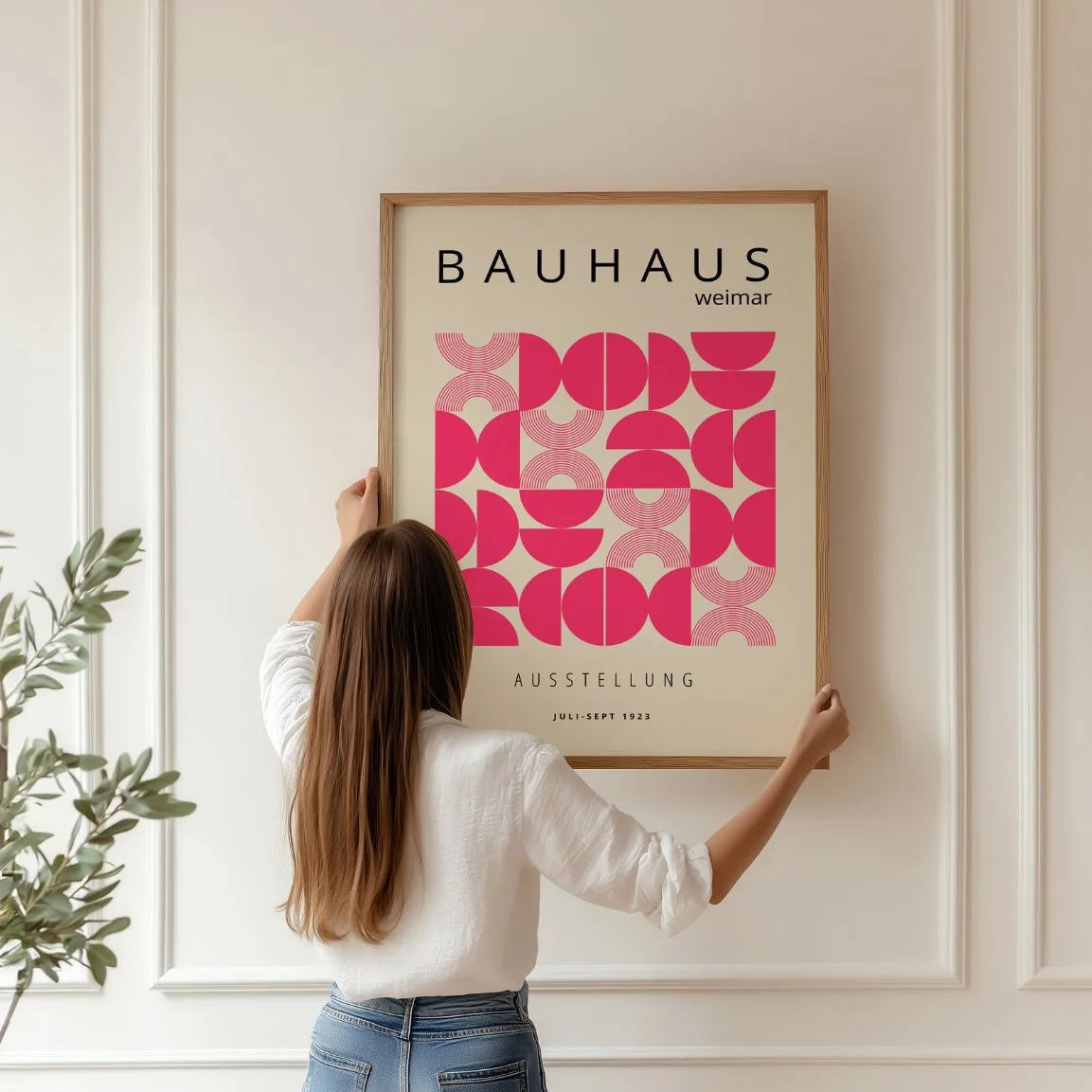 Bauhaus Emisferi Rosa Poster