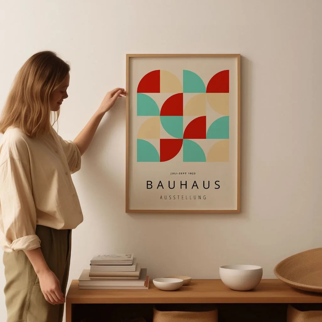 Bauhaus Turchese Rosso Poster