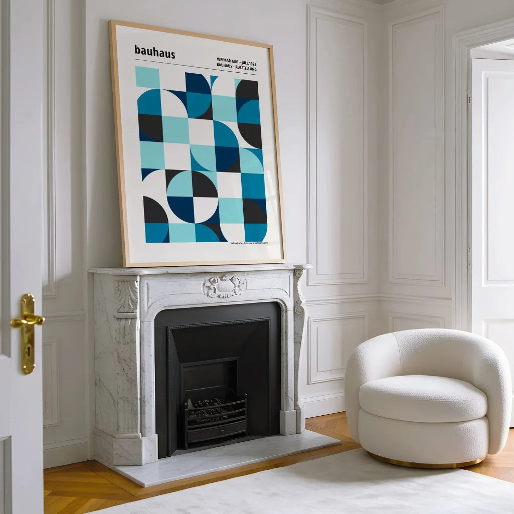 Bauhaus Blu Simmetria Poster