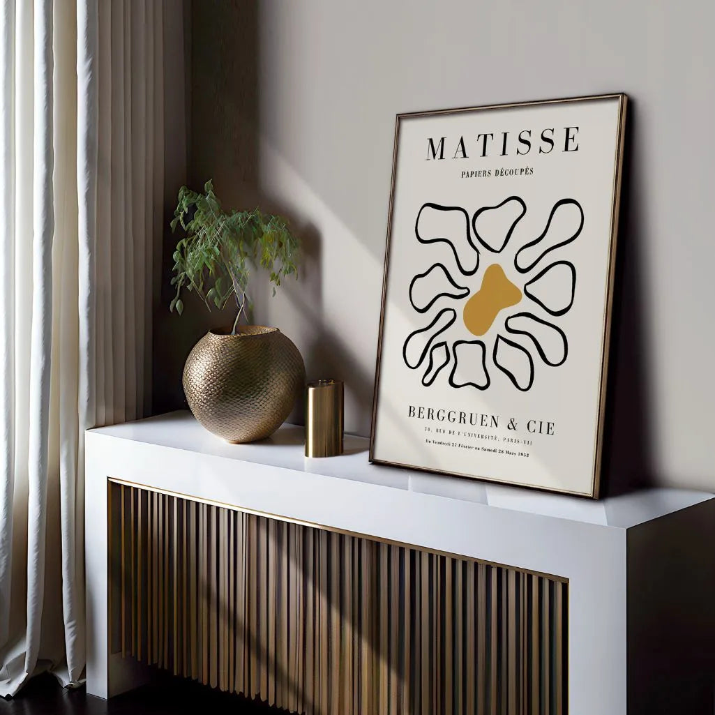 Poster Matisse Fiore Astratto Senape