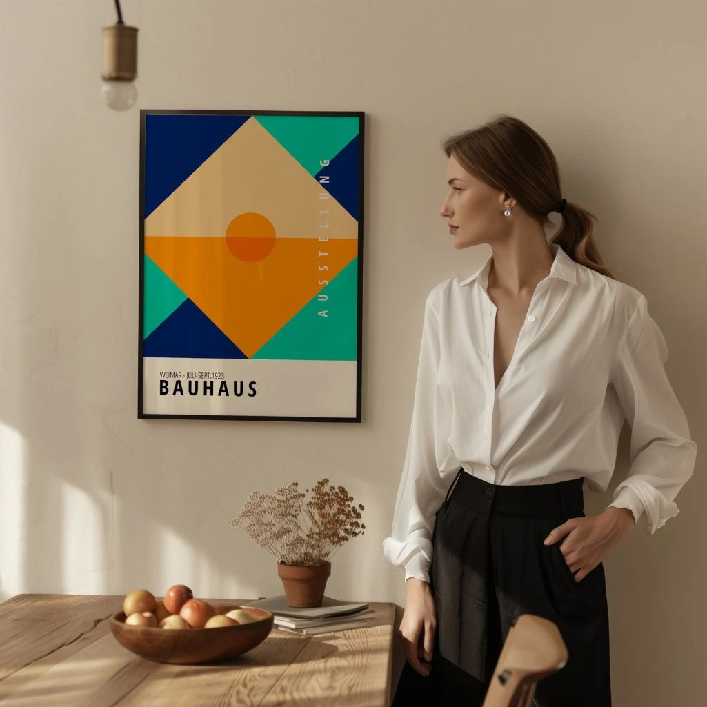 Bauhaus Arancione Turchese Poster