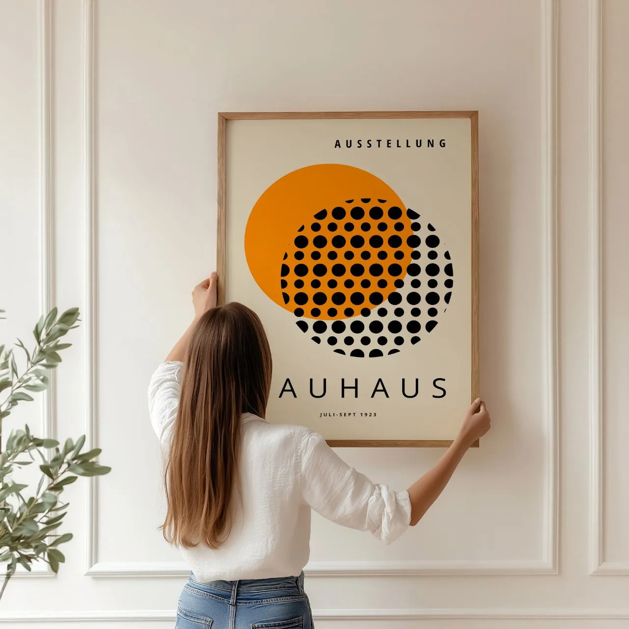 Bauhaus Arancio Punti Poster